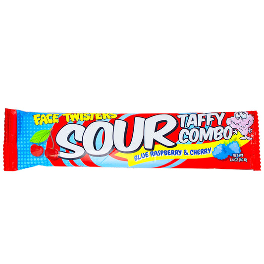 Face Twisters Sour Taffy - Blue Raspberry Cherry